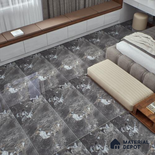 Endless Marble Floor & Wall Tile | TL 01079 Snow White | 4 ft x 2 ft Glossy Finish Vitrified Tile - 9 mm | Suitable For Living Room, Bedroom, Dining Area