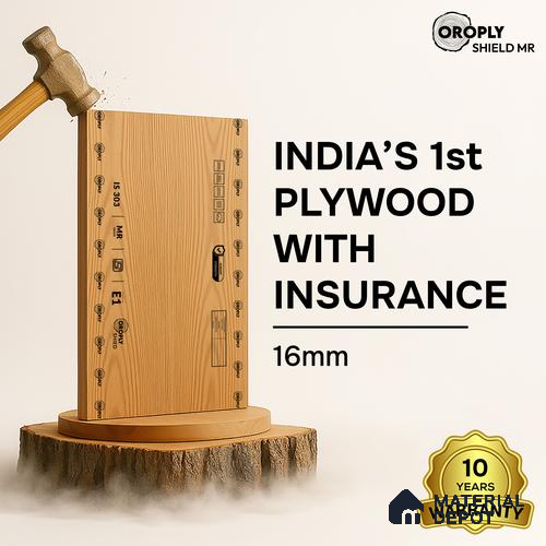 Oroply PL 00037 8 x 4 ft Shield MR Grade | ISI 303 MR Certified Plywood - 16 mm | Warranty - 10 Years