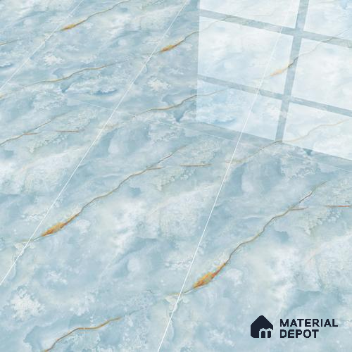 Budget Friendly Marble Floor & Wall Tile Value For Money TL 05586 Aqua Osla 4 ft x 2 ft - Vitrified Glossy Finish -9 mm | Suitable for Living Room, Bedroom & Bathroom