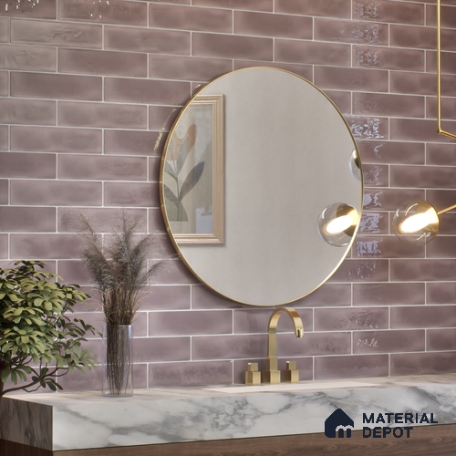 Subway Wall Tile TL 04826 AA Encanto Burnt Gris Brown 12 x 3 inch Ceramic Glossy Finish - 6.5 mm | Suitable for Highlighter Walls, Foyer, Bathroom, Kitchen Wall & Backsplashes