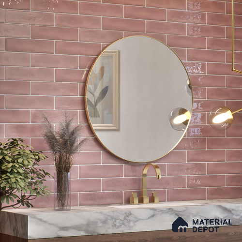 Subway Wall Tile TL 04826 AB Encanto Nexa Rose Taupe 12 x 3 inch Ceramic Glossy Finish - 6.5 mm | Suitable for Highlighter Walls, Foyer, Bathroom, Kitchen Wall & Backsplashes