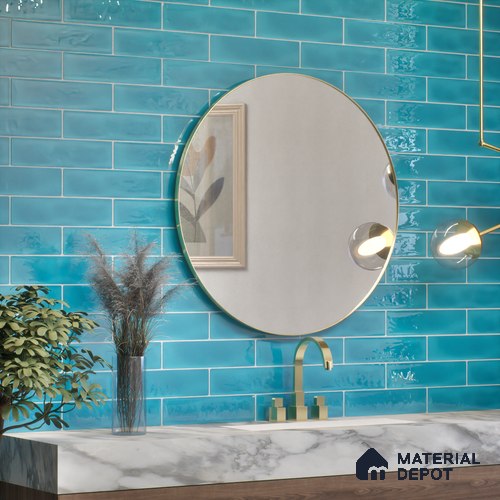 Subway Wall Tile TL 04826 AF Encanto Shade 6 Mild Blue 12 x 3 inch Ceramic Glossy Finish - 6.5 mm | Suitable for Highlighter Walls, Foyer, Bathroom, Kitchen Wall & Backsplashes