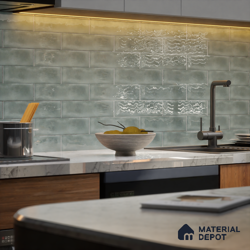 Subway Wall Tile TL 04826 B Encanto Shade 2 Tundra Grey 12 x 3 inch Ceramic Glossy Finish - 6.5 mm | Suitable for Highlighter Walls, Foyer, Bathroom, Kitchen Wall & Backsplashes