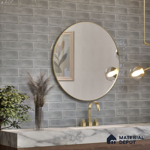 Subway Wall Tile TL 04826 B Encanto Shade 2 Tundra Grey 12 x 3 inch Ceramic Glossy Finish - 6.5 mm | Suitable for Highlighter Walls, Foyer, Bathroom, Kitchen Wall & Backsplashes