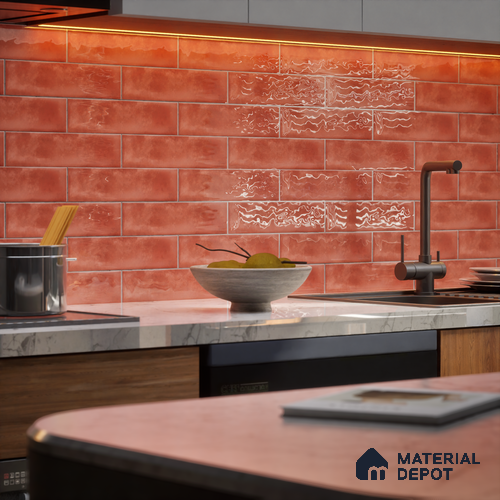 Subway Wall Tile TL 04826 F Encanto Shade 1 Bronze Brown 12 x 3 inch Ceramic Glossy Finish - 6.5 mm | Suitable for Highlighter Walls, Foyer, Bathroom, Kitchen Wall & Backsplashes