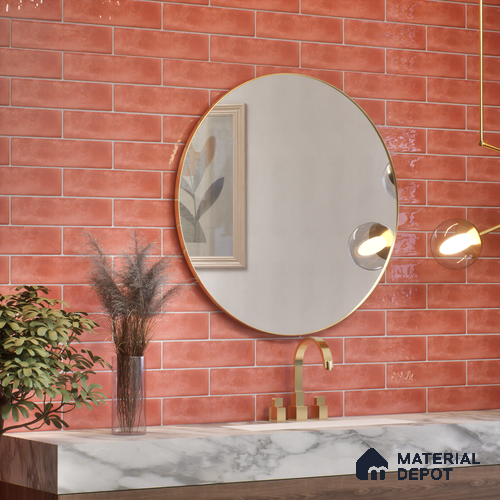 Subway Wall Tile TL 04826 F Encanto Shade 1 Bronze Brown 12 x 3 inch Ceramic Glossy Finish - 6.5 mm | Suitable for Highlighter Walls, Foyer, Bathroom, Kitchen Wall & Backsplashes