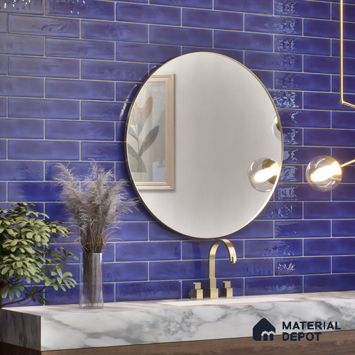 Subway Wall Tile TL 04826 O Encanto Shade 4 Azul Navia 12 x 3 inch Ceramic Glossy Finish - 6.5 mm | Suitable for Highlighter Walls, Foyer, Bathroom, Kitchen Wall & Backsplashes