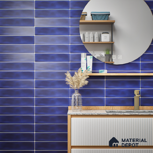 Subway Wall Tile TL 04826 P Encanto Azul Navia 12 x 3 inch Ceramic Matte Finish - 6.5 mm | Suitable for Highlighter Walls, Foyer, Bathroom, Kitchen Wall & Backsplashes