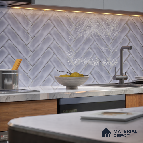 Subway Wall Tile TL 04826 Q Encanto Shade 1 Smoke Grigio 12 x 3 inch Ceramic Glossy Finish - 6.5 mm | Suitable for Highlighter Walls, Foyer, Bathroom, Kitchen Wall & Backsplashes