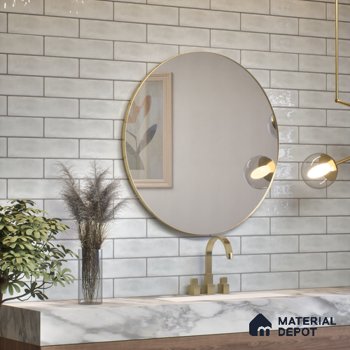 Subway Wall Tile TL 04826 Encanto Shade 1 Liz Green 12 x 3 inch Ceramic Glossy Finish - 6.5 mm | Suitable for Highlighter Walls, Foyer, Bathroom, Kitchen Wall & Backsplashes