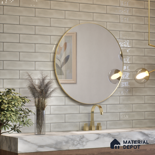 Subway Wall Tile TL 04826 X Encanto Shade 2 Glam Silver 12 x 3 inch Ceramic Glossy Finish - 6.5 mm | Suitable for Highlighter Walls, Foyer, Bathroom, Kitchen Wall & Backsplashes