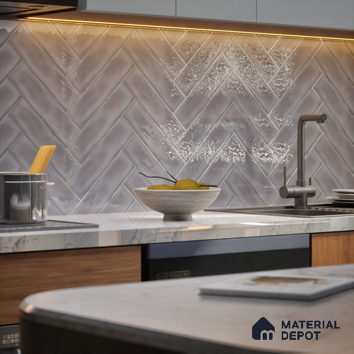 Subway Wall Tile TL 04826 Y Encanto Shade 3 Stormy Grey 12 x 3 inch Ceramic Glossy Finish - 6.5 mm | Suitable for Highlighter Walls, Foyer, Bathroom, Kitchen Wall & Backsplashes