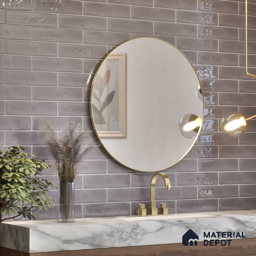 Subway Wall Tile TL 04826 Y Encanto Shade 3 Stormy Grey 12 x 3 inch Ceramic Glossy Finish - 6.5 mm | Suitable for Highlighter Walls, Foyer, Bathroom, Kitchen Wall & Backsplashes
