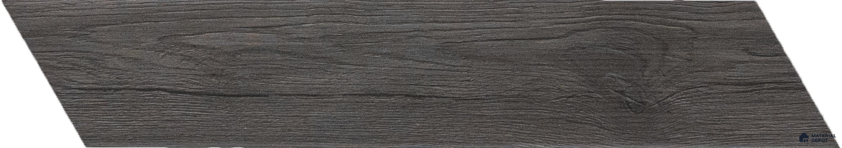 Subway Wall & Floor Tile TL 05233 P Edge Craft Dark Oak Chevron Edge 18 x 3 inch (450x80 mm) Vitrified Matte Finish - 8 mm | Random Design | Suitable for Accent / Feature Walls, Bathroom, Kitchen Wall & Backsplashes