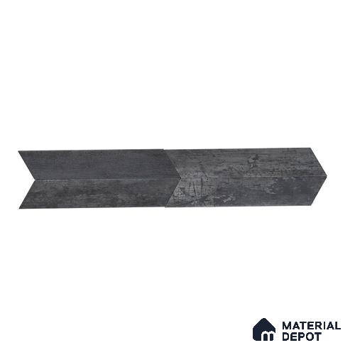 Subway Wooden Wall & Floor Tile TL 05233 C Edge Craft Nexa Black Chevron Edge 18 x 3 inch (450x80 mm) Vitrified Matte Finish - 8 mm | 48 Random Faces | Suitable for Accent / Feature Walls, Bathroom, Kitchen Wall & Backsplashes