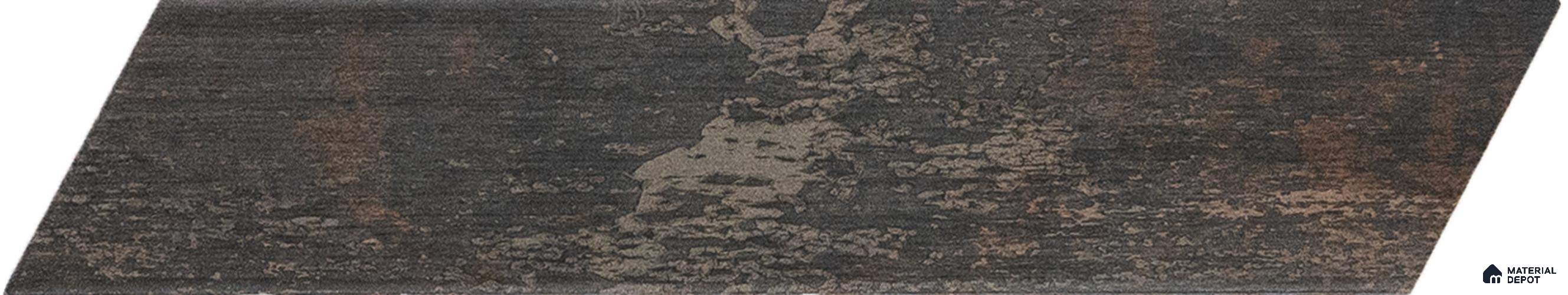 Subway Metallic Wall & Floor Tile TL 05233 B Edge Craft Thunder Terra Chevron Edge 18 x 3 inch (450x80 mm) Vitrified Matte Finish - 8 mm | 48 Random Faces | Suitable for Accent / Feature Walls, Bathroom, Kitchen Wall & Backsplashes