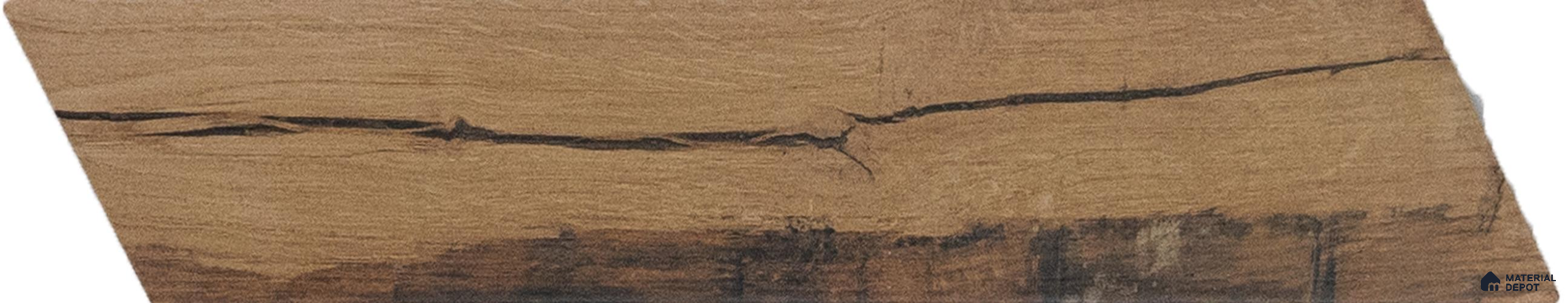 Subway Wall & Floor Tile TL 05233 T Edge Craft Driftwood Chevron Edge 18 x 3 inch (450x80 mm) Vitrified Matte Finish - 8 mm | 24 Random Faces | Suitable for Accent / Feature Walls, Bathroom, Kitchen Wall & Backsplashes