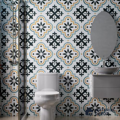 Moroccan Floor & Wall Tile TL 02122 Salt White 2 ft x 2 ft Matte Finish Vitrified Tile - 9.5 mm | Suitable For Kitchen, Bathroom, Dining Area | Please Expect a Slight Variation of Pattern