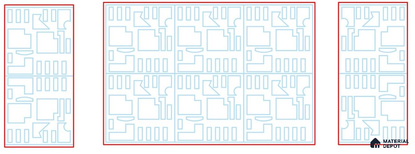 Duco Paintable Pattern Grid Blue 8 ft x 4 ft HDHMR Panel - 17 mm