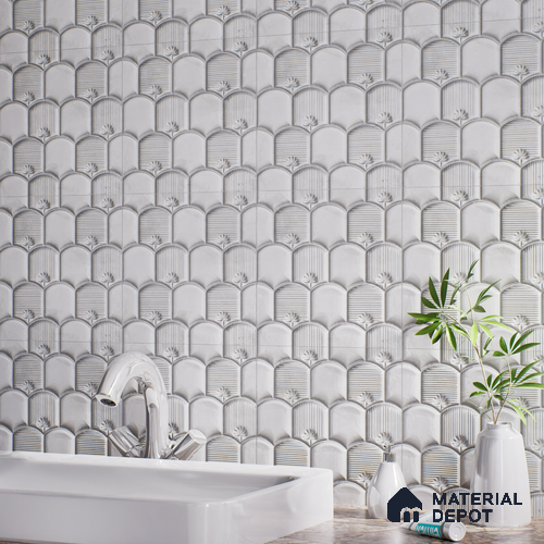 Patterned Wall Tile TL 08502 F 1 ft x 1 ft Matte Finish Ceramic Tile - 10 mm | Suitable for Living Room, Bedroom, Bathroom & Kitchen | Please Expect a Slight Variation of Pattern