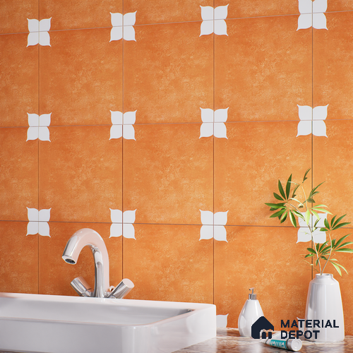 Moroccan Wall & Floor Tile TL 06356 D Petal Yellow 300x300 mm Matte Finish Ceramic Tile - 7.5 mm | Please Expect a Slight Variation of Pattern