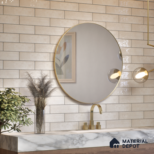 Subway Wall Tile TL 04966 B Cielo Shade 1 Ivory Mist 12 x 3 inch Ceramic Glossy Finish - 6.5 mm | Suitable for Highlighter Walls, Foyer, Bathroom, Kitchen Wall & Backsplashes