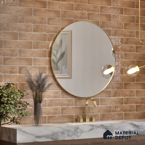 Subway Wall Tile TL 04966 C Cielo Shade 2 Atlas Ocre 12 x 3 inch Ceramic Glossy Finish - 6.5 mm | Suitable for Highlighter Walls, Foyer, Bathroom, Kitchen Wall & Backsplashes