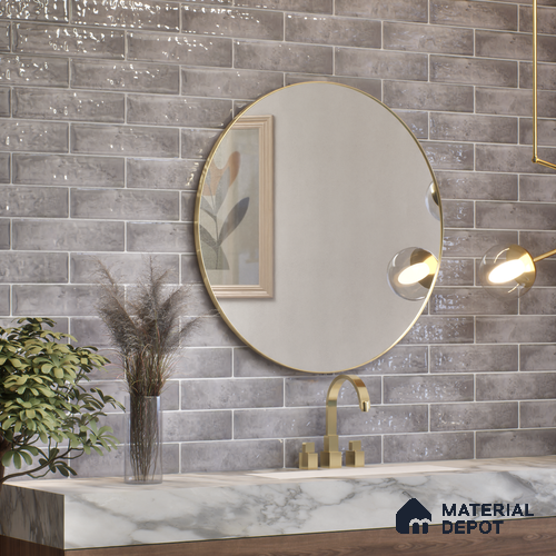 Subway Wall Tile TL 04966 D Cielo Shade 1 Armani Arcane 12 x 3 inch Ceramic Glossy Finish - 6.5 mm | Suitable for Highlighter Walls, Foyer, Bathroom, Kitchen Wall & Backsplashes