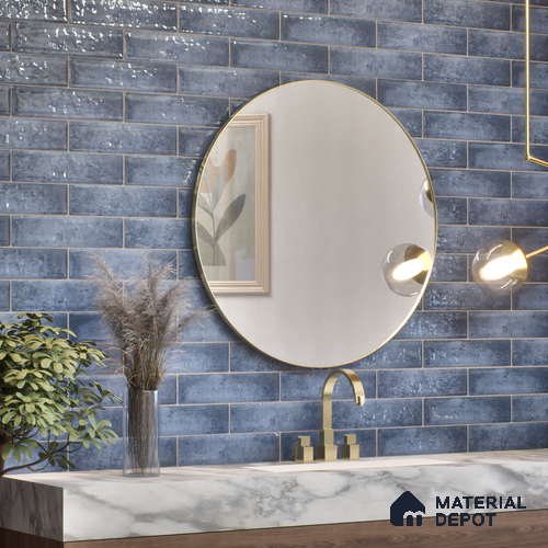 Subway Wall Tile TL 04966 F Cielo Shade 1 Deep Aqua Blue 12 x 3 inch Ceramic Glossy Finish - 6.5 mm | Suitable for Highlighter Walls, Foyer, Bathroom, Kitchen Wall & Backsplashes