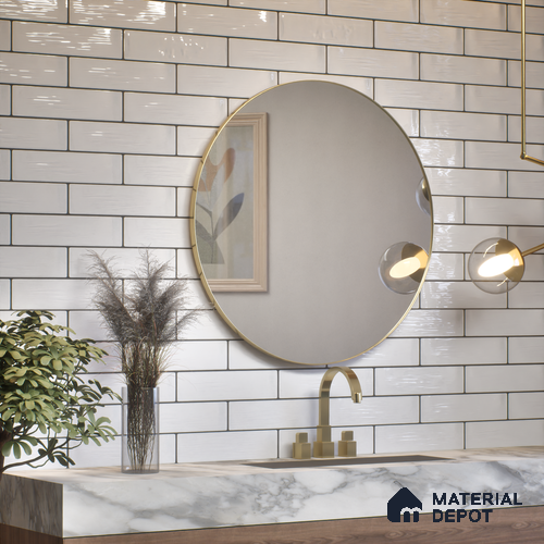 Subway Wall Tile TL 04966 I Cielo Shade 2 Altos Carrara 12 x 3 inch Ceramic Glossy Finish - 6.5 mm | Suitable for Highlighter Walls, Foyer, Bathroom, Kitchen Wall & Backsplashes