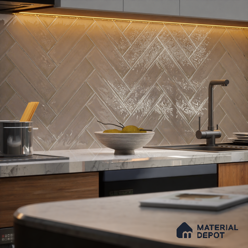 Subway Wall Tile TL 04966 N Cielo Shade 2 Paradise Gris 12 x 3 inch Ceramic Glossy Finish - 6.5 mm | Suitable for Highlighter Walls, Foyer, Bathroom, Kitchen Wall & Backsplashes