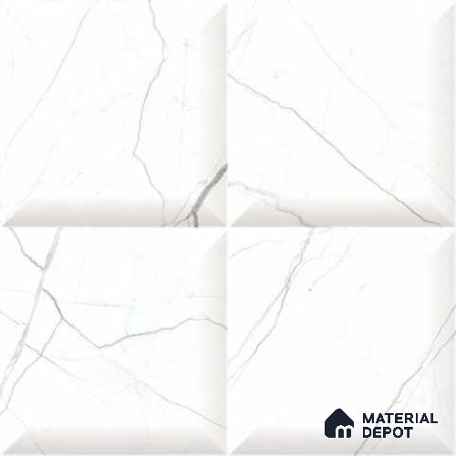 3D Wall Tile TL 01451 B Piazza Alfie White 300 x 300 mm Ceramic Glazed Glossy Finish Tile - 9 mm