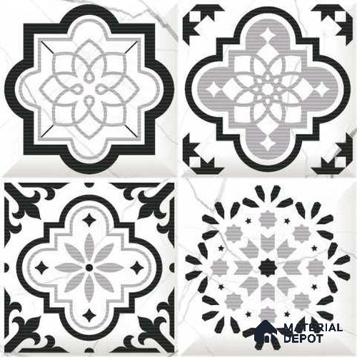 TL 01451 A Piazza Alfie White HL2 300 x 300 mm Ceramic Glazed Glossy Finish Tile - 9 mm