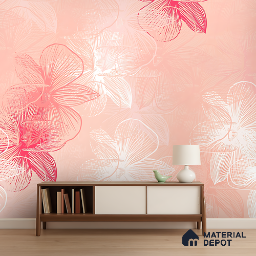 Blossom Mist Pastel Floral Watercolor Blend | WP 04132 B Non Woven Matte Finish Florals Style Premium Customized size Wallpaper | 150 GSM WP01MTF Paper | (MOQ = 30 Sq. Ft.)