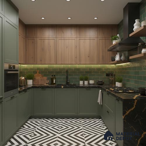 276 SU Pista Green 8 ft x 4 ft Suede Finish Decorative Laminate - 1 mm | Suitable for TV Unit, Wardrobe, Kitchen Cabinets