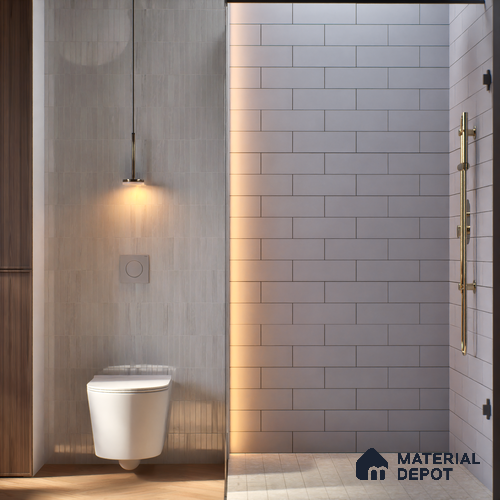 Subway Wall Tile TL 04968 F El Cielo Plain Grey Nashville 12 x 4 inch Ceramic Matte Finish - 7.5 mm | Suitable for Highlighter Walls, Foyer, Bathroom, Kitchen Wall & Backsplashes