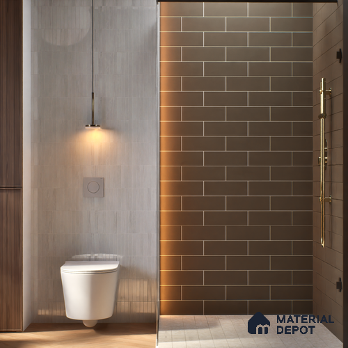 Subway Wall Tile TL 04968 H El Cielo Plain Canery Shadow Tan 12 x 4 inch Ceramic Matte Finish - 7.5 mm | Suitable for Highlighter Walls, Foyer, Bathroom, Kitchen Wall & Backsplashes