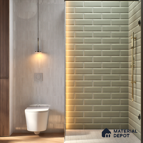 Subway Wall Tile TL 04968 N El Cielo Bevelled Grey Nashville 12 x 4 inch Ceramic Matte Finish - 7.5 mm | Suitable for Highlighter Walls, Foyer, Bathroom, Kitchen Wall & Backsplashes