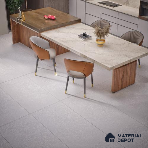 Punch Floor & Wall Tile TL 06136 B Rock Lapatto Bianco 4 ft x 2 ft | Lappato Matte Finish Full Body Vitrified Tile - 9 mm | Ideal For Living Room, Bedroom, Bathroom, Kitchen