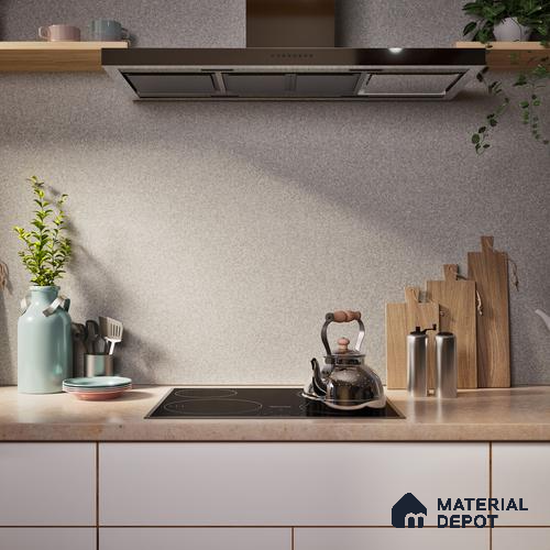 Terrazzo Floor & Wall Tile TL 06137 D S&P Grey 4 ft x 2 ft Vitrified Matte Finish - 9 mm | Ideal For Living Room, Bedroom, Bathroom, Kitchen