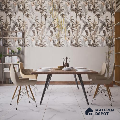 Plain Floor & Wall Tile TL 06137 Grey Plain 4 ft x 2 ft Vitrified Matte Finish - 9 mm | Ideal For Living Room, Bedroom, Bathroom, Kitchen