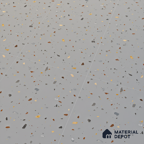 Terrazzo Floor & Wall Tile TL 06138 D Terrazzo Grigio 4 ft x 2 ft Vitrified Matte Finish - 9 mm | Ideal For Living Room, Bedroom, Bathroom, Kitchen
