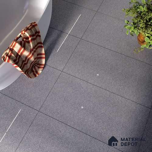 Terrazzo Floor & Wall Tile TL 06141 E S&P Nero 4 ft x 2 ft Vitrified Glossy Finish - 9 mm | Ideal For Living Room, Bedroom, Bathroom, Kitchen