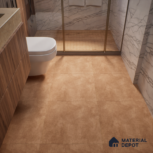 Cement Wall & Floor Tile TL 04672 E Nimbus Terracotta Brown washed/weathered Surface 2 ft x 2 ft Porcelain Matte Finish 8 mm | Suitable for Living Room, Bedroom, Bathroom, Kitchen & Balcony