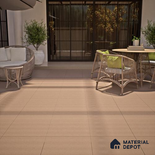 Punch Wall & Floor Tile TL 05345 C Strada Terra Brown Dark 16 inch x 16 inch Vitrified Punch Matte Finish - 12 mm | Suitable for Parking, Balcony, Courtyard, Patio, Terrace | Pattern Alignment May Vary | 2-3 mm Spacer is Mandatory