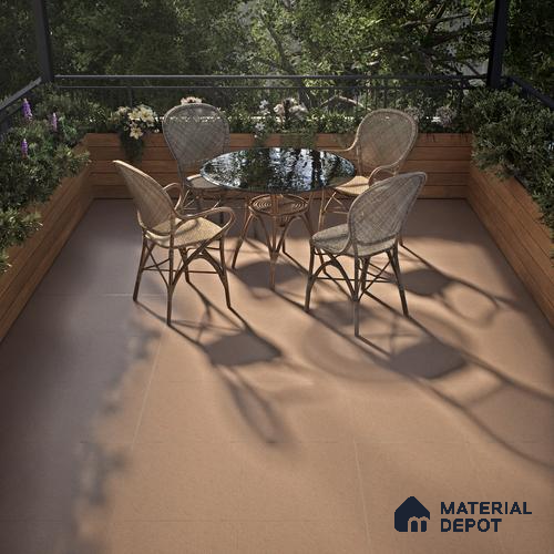 Punch Wall & Floor Tile TL 05345 C Strada Terra Brown Dark 16 inch x 16 inch Vitrified Punch Matte Finish - 12 mm | Suitable for Parking, Balcony, Courtyard, Patio, Terrace | Pattern Alignment May Vary | 2-3 mm Spacer is Mandatory