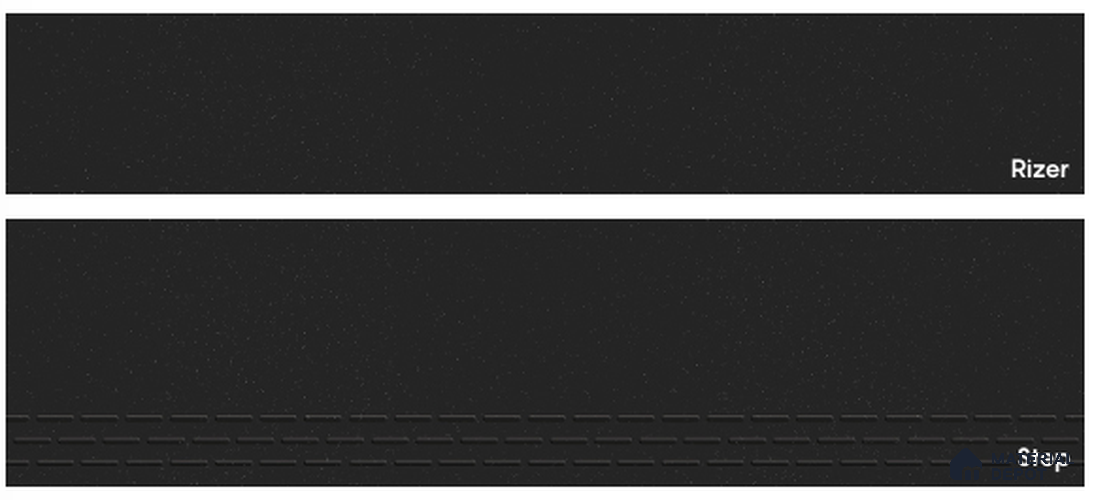 Plain Rock Black 900x300 mm Step Tile Satin Matte Finish TL 07983 Vitrified Full Body - 10 mm