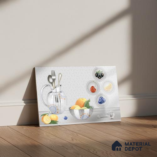Patterned Wall Tile TL 01766 A Plain Snow White 18 x 12 inch Glossy Finish Ceramic Tile - 7 mm