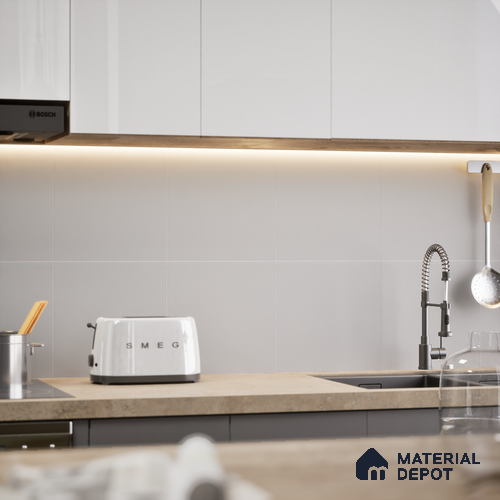 Plain Tile TL 05217 Zellige Plain Grey 1 ft x 1 ft Vitrified Matte Finish - 9 mm | Suitable for Kitchen, Bathroom, Balcony Floor & Wall
