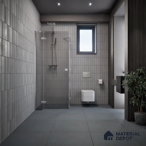 Plain Wall & Floor Tile TL 05350 C Neutra Cloud Grey 2 ft x 2 ft Vitrified Carving Matte Finish - 9 mm | Suitable for Bedroom, Balcony, Foyer, Dining